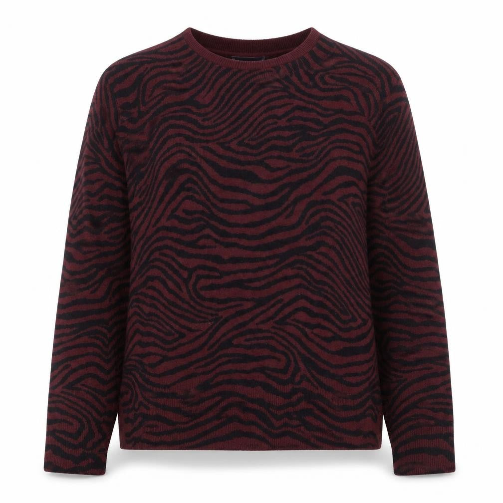 Front view of Marks & Spencer Women's Brown Animal Print Sweater, size 12