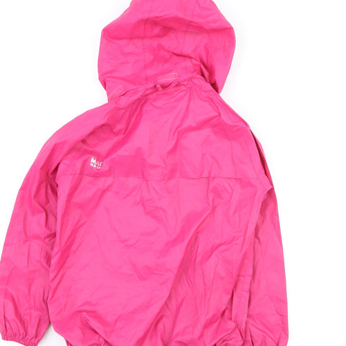 Mac In A Sac Girls Pink Waterproof Hooded Rain Coat Jacket 5-7 Years