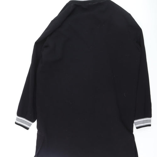 A&G Men's Black Bomber Jacket L Lined Full Zip Mid-Length