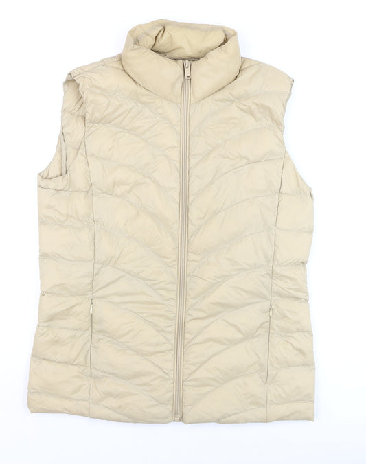 Marks and Spencer Womens Beige Size 10 Puffer Down Waistcoat