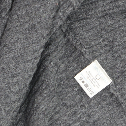 WoolOvers Womens Grey Cashmere Merino Wool Open Cardigan M