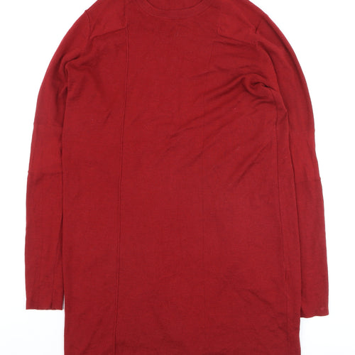 COS Women Red Long Sleeve Wool Blend Jumper M