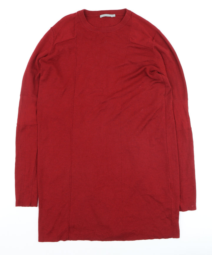 COS Women Red Long Sleeve Wool Blend Jumper M