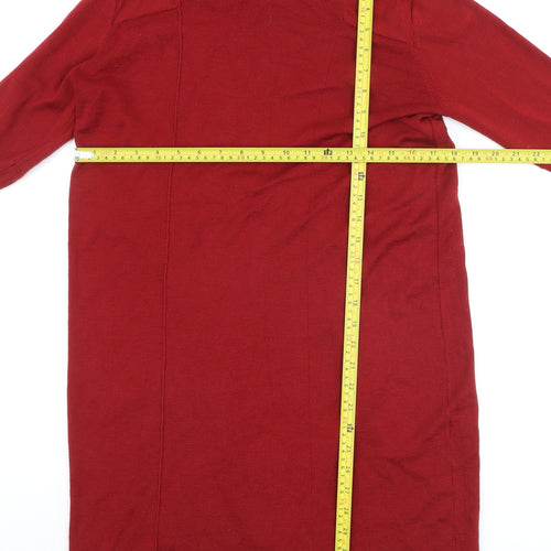 COS Women Red Long Sleeve Wool Blend Jumper M