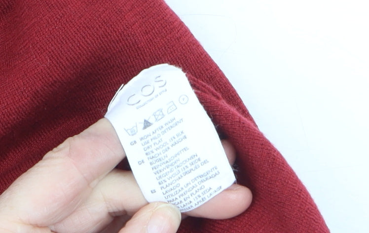 COS Women Red Long Sleeve Wool Blend Jumper M