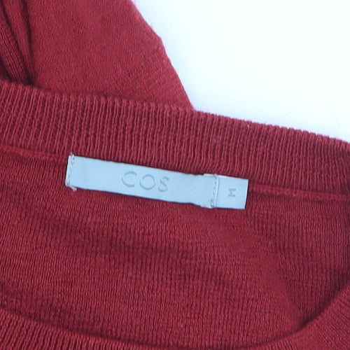 COS Women Red Long Sleeve Wool Blend Jumper M