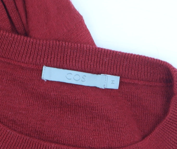 COS Women Red Long Sleeve Wool Blend Jumper M