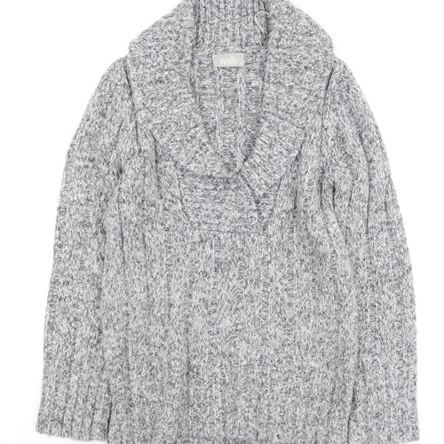 Wallis Women’s Grey Chunky Knit Cowl Neck Jumper Size 8
