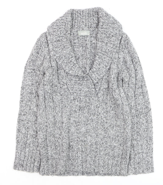 Wallis Women’s Grey Chunky Knit Cowl Neck Jumper Size 8