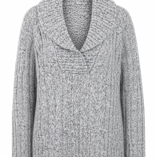 Wallis Women’s Grey Chunky Knit Cowl Neck Jumper Size 8