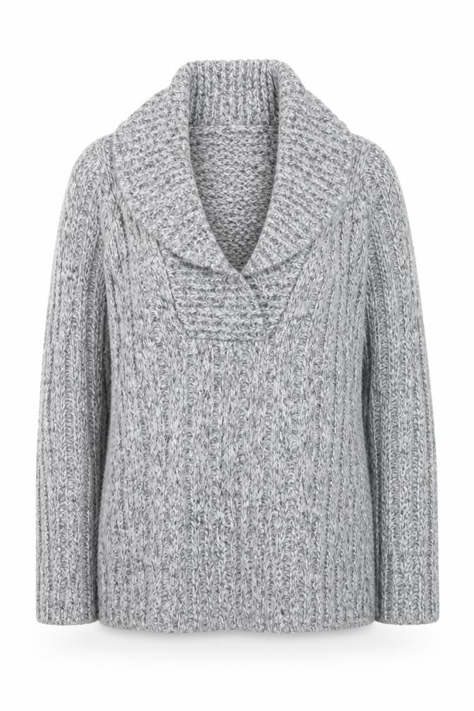 Wallis Women’s Grey Chunky Knit Cowl Neck Jumper Size 8