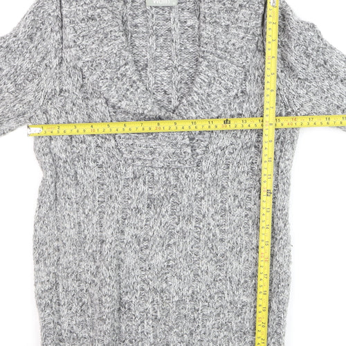 Wallis Women’s Grey Chunky Knit Cowl Neck Jumper Size 8
