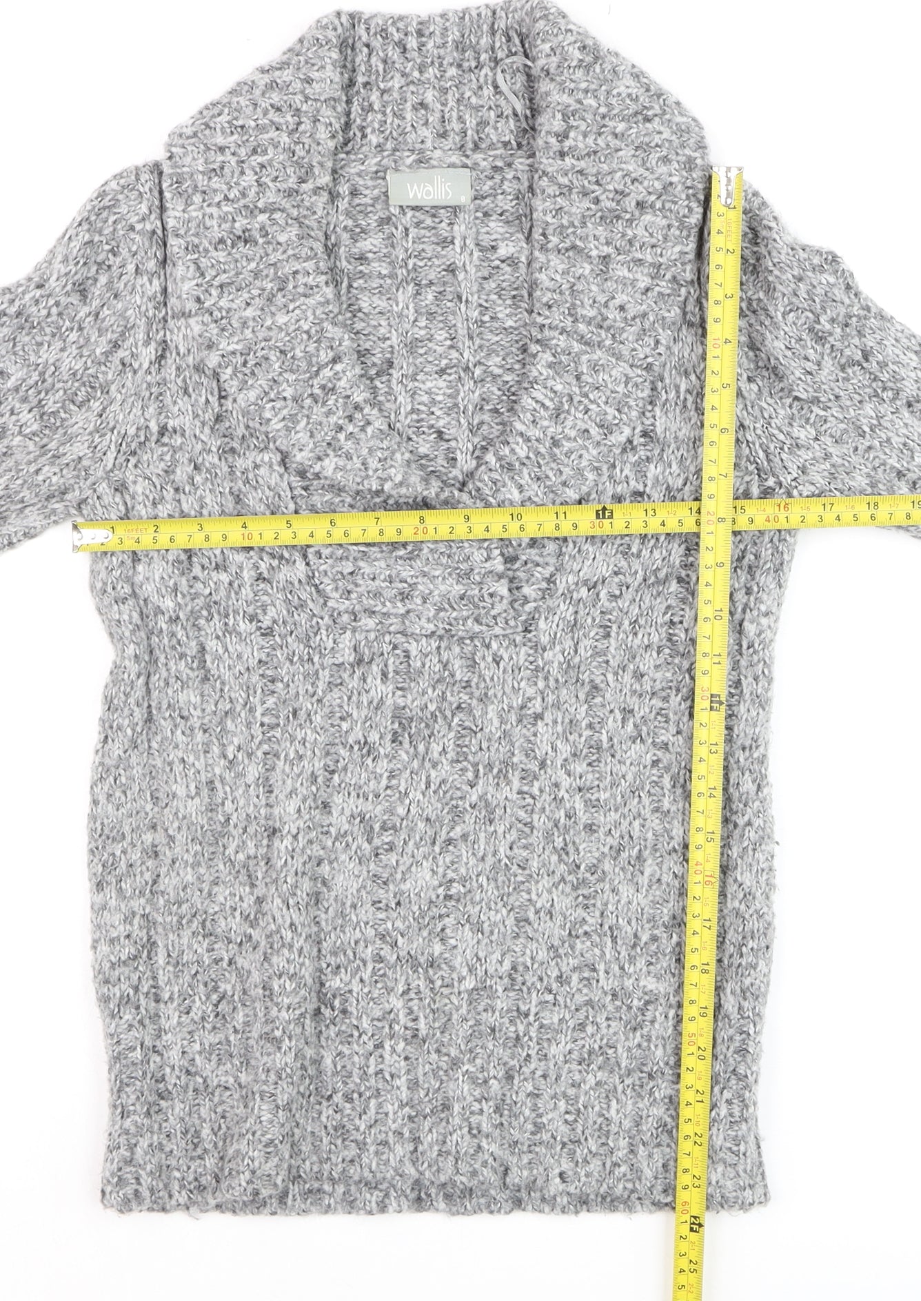 Wallis Women’s Grey Chunky Knit Cowl Neck Jumper Size 8