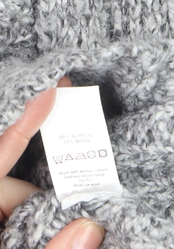 Wallis Women’s Grey Chunky Knit Cowl Neck Jumper Size 8