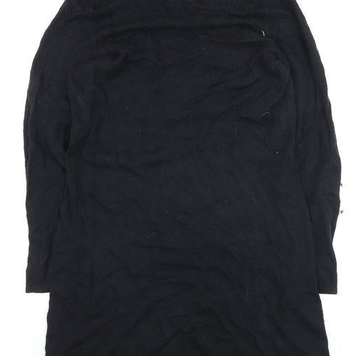 Cynthia Rowley Women’s Black Knit Shift Dress Size L Long Sleeve