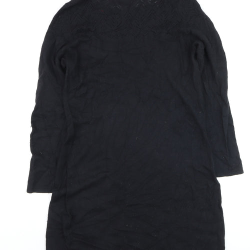 Cynthia Rowley Women’s Black Knit Shift Dress Size L Long Sleeve