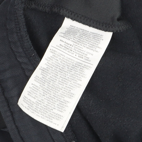Nike Men's Black Jogger Trousers M Regular Fit Fleece Zip Pocket