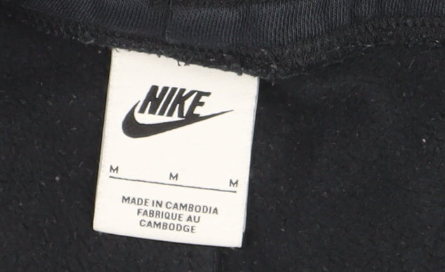 Nike Men's Black Jogger Trousers M Regular Fit Fleece Zip Pocket