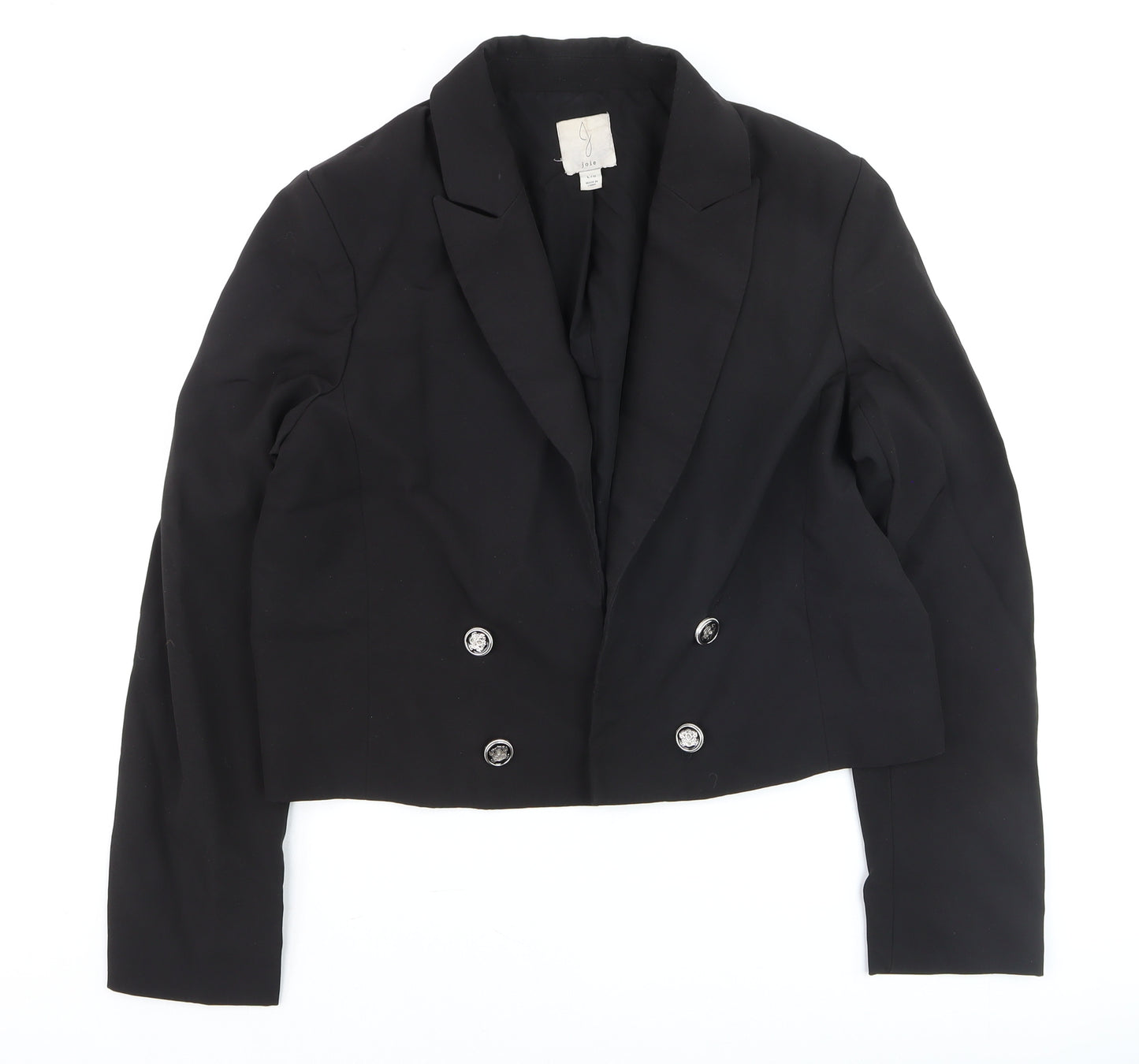 Joie Women's Black Double-Breasted Cropped Blazer Size L