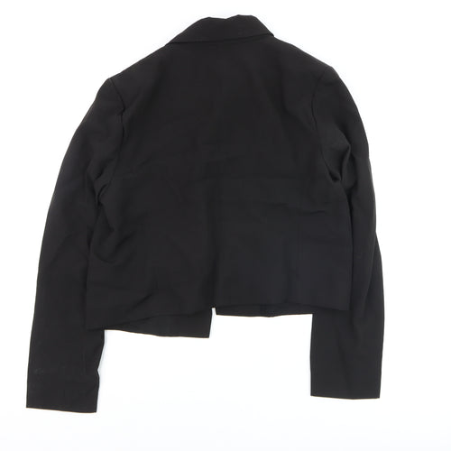 Joie Women's Black Double-Breasted Cropped Blazer Size L