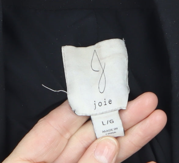 Joie Women's Black Double-Breasted Cropped Blazer Size L