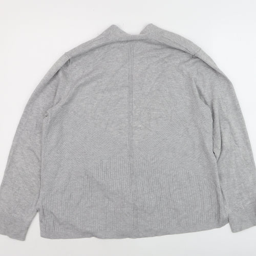 89th + Madison Women's Grey Long Sleeve Open Knit Cardigan Size L
