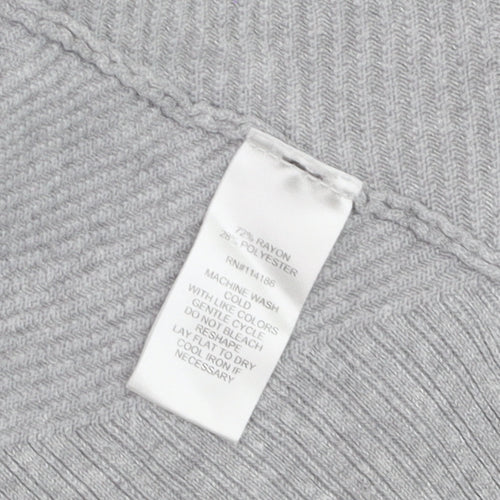 89th + Madison Women's Grey Long Sleeve Open Knit Cardigan Size L