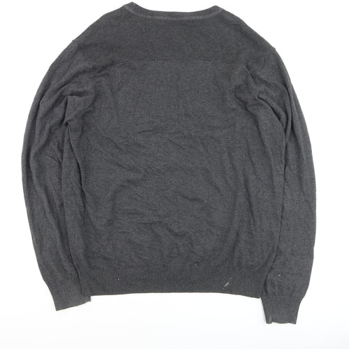 Duck and Cover Men’s Grey 2XL Cotton Crew Neck Pullover Jumper