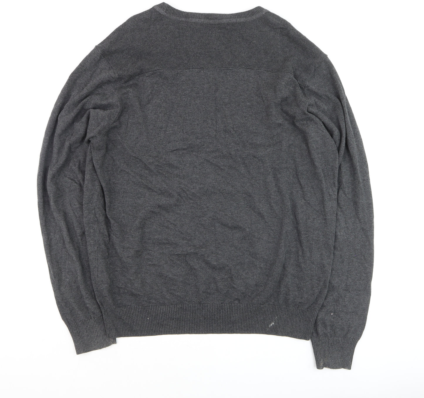 Duck and Cover Men’s Grey 2XL Cotton Crew Neck Pullover Jumper
