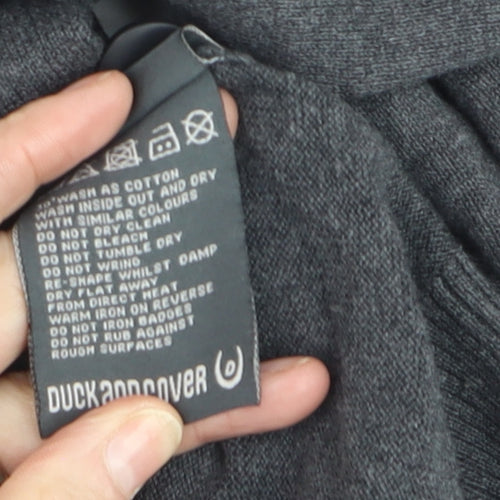 Duck and Cover Men’s Grey 2XL Cotton Crew Neck Pullover Jumper
