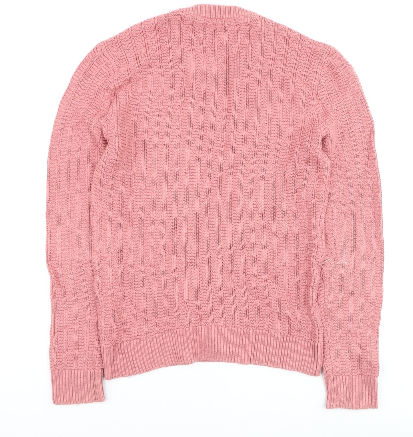 Abercrombie & Fitch Men’s Pink Cable Knit Cotton Jumper Size S