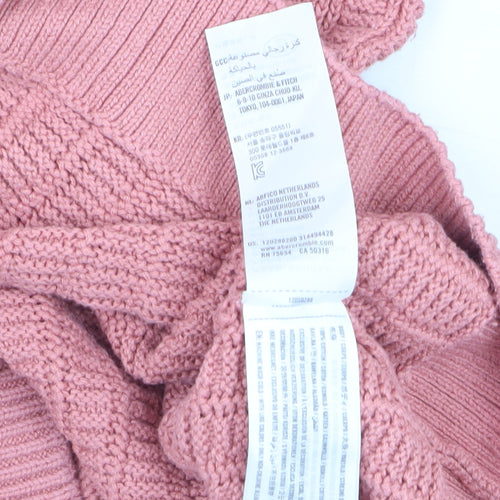 Abercrombie & Fitch Men’s Pink Cable Knit Cotton Jumper Size S