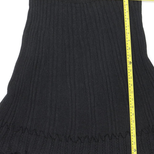 Marks and Spencer Per Una Women’s Black A-Line Knit Ruffle Skirt Size 16