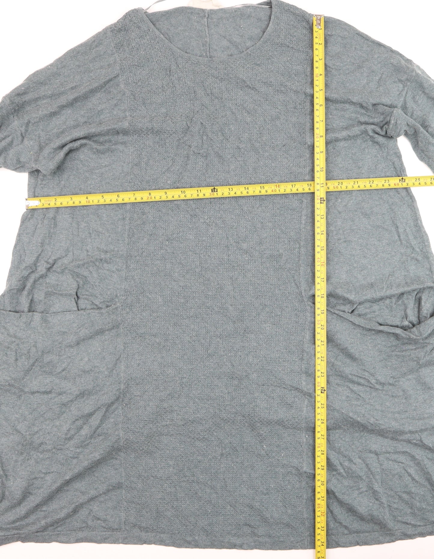 Seasalt Cornwall Women Grey Organic Cotton Long Sleeve Tunic Jumper UK 20
