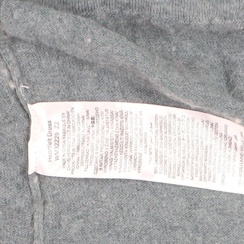 Seasalt Cornwall Women Grey Organic Cotton Long Sleeve Tunic Jumper UK 20