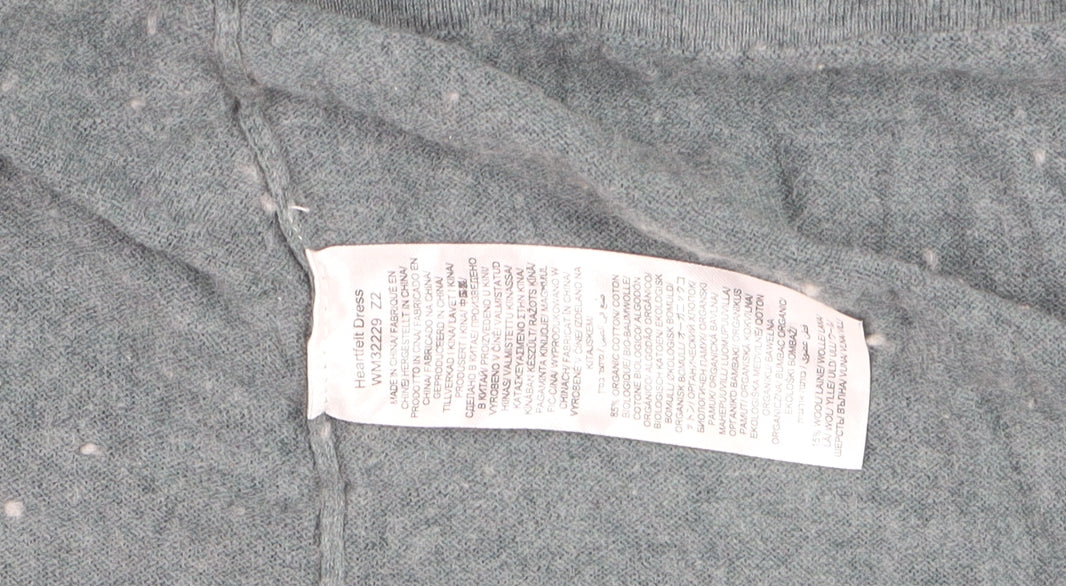 Seasalt Cornwall Women Grey Organic Cotton Long Sleeve Tunic Jumper UK 20