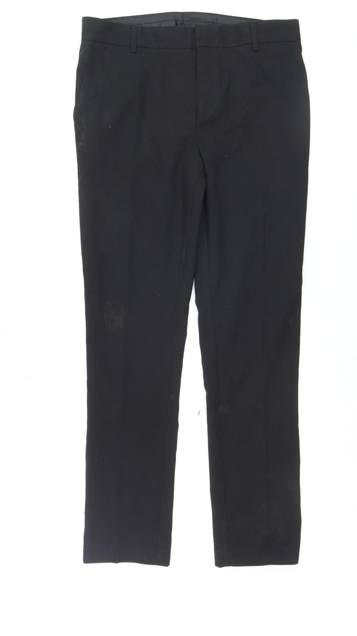 Marks and Spencer Girls Black School Uniform Trousers 13 Years Regular Fit