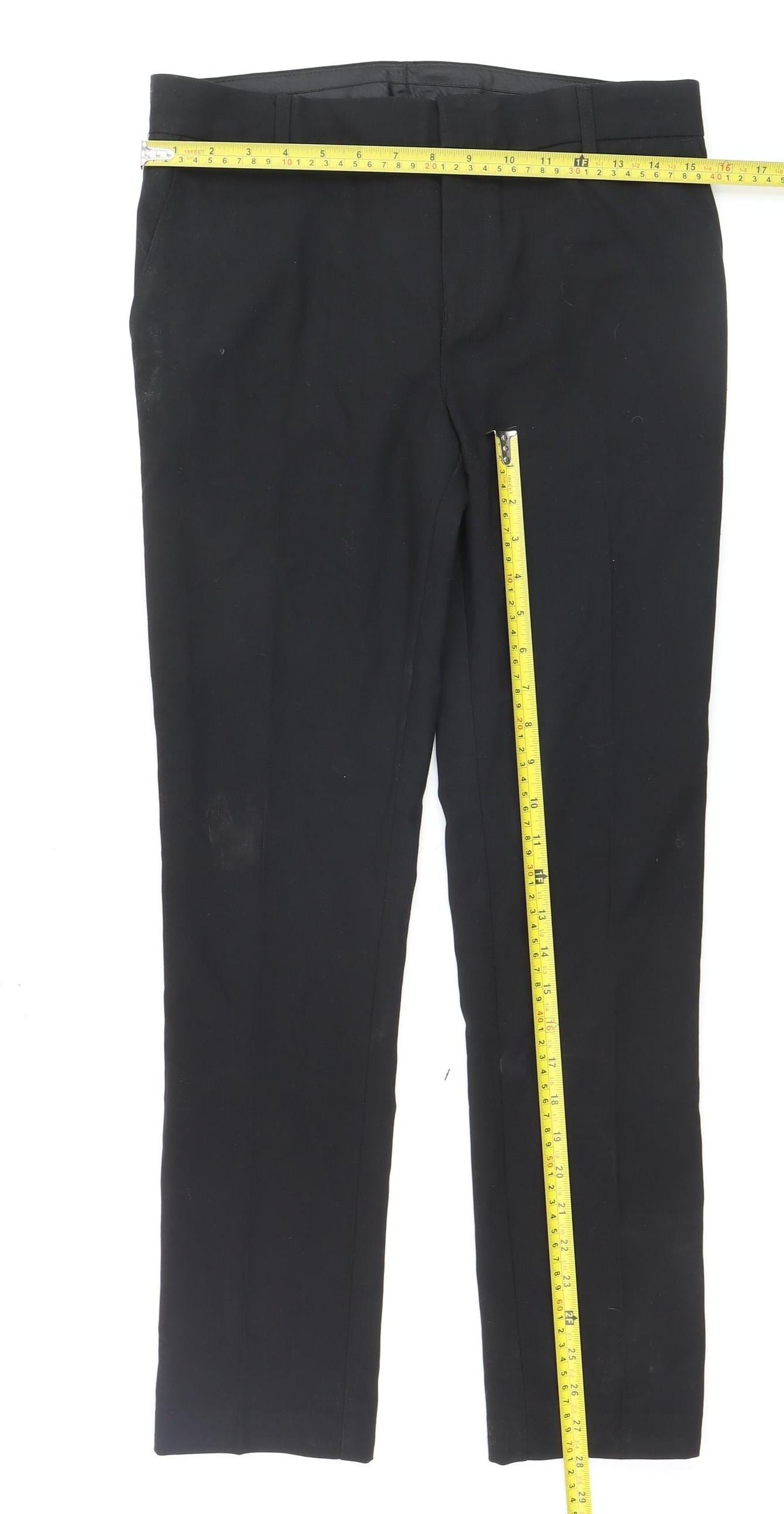 Marks and Spencer Girls Black School Uniform Trousers 13 Years Regular Fit