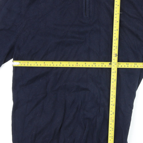 Jack Wills Men's Blue Cotton 1/2 Zip High Neck Jumper Size S