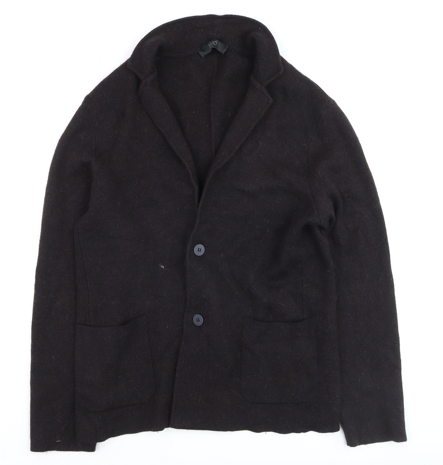 Nino Rimo Women Black Wool Blend Notch Lapel Two-Button Blazer L