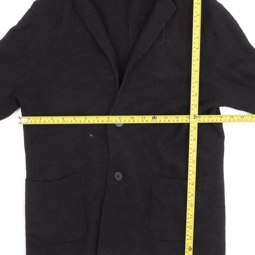 Nino Rimo Women Black Wool Blend Notch Lapel Two-Button Blazer L