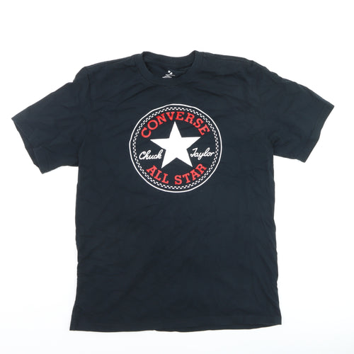 Converse Mens Black Medium Crew Neck Graphic Print T-Shirt