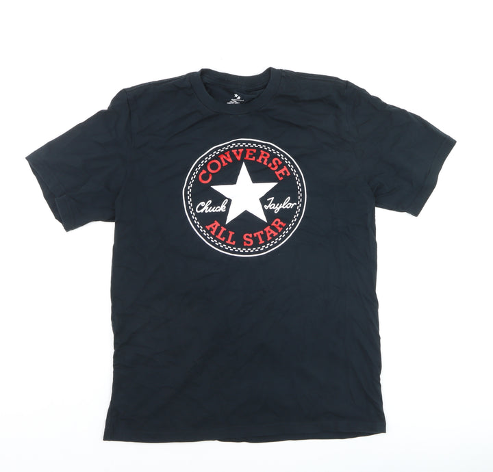 Converse Mens Black Medium Crew Neck Graphic Print T-Shirt