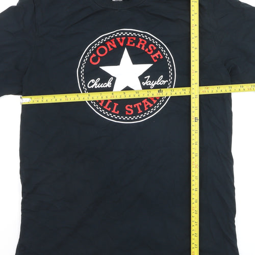 Converse Mens Black Medium Crew Neck Graphic Print T-Shirt