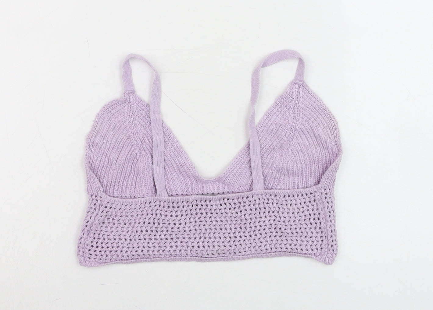 Bershka Women Purple Knit Camisole Tank Top Size S