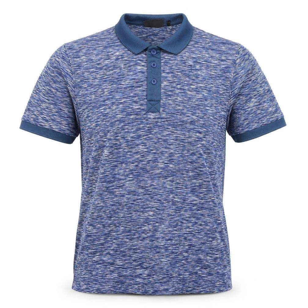 Front view of McKenzie Men's Blue Regular Fit Short Sleeve Polo Shirt, size S