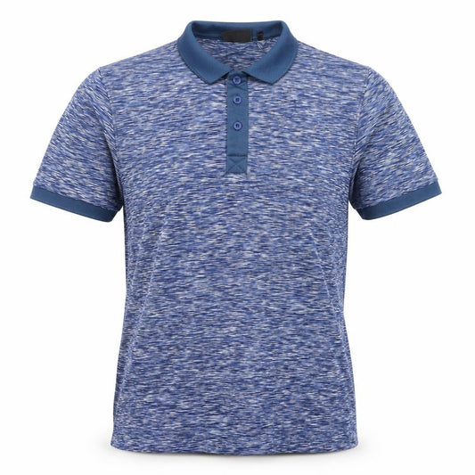 Front view of McKenzie Men's Blue Regular Fit Short Sleeve Polo Shirt, size S