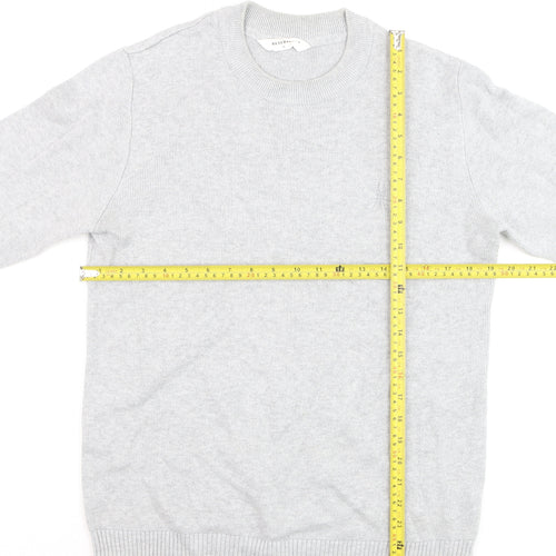 Reserved Men's Grey Cotton Knit Crew Neck Jumper Size M