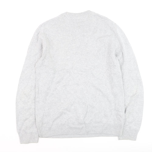 Reserved Men's Grey Cotton Knit Crew Neck Jumper Size M