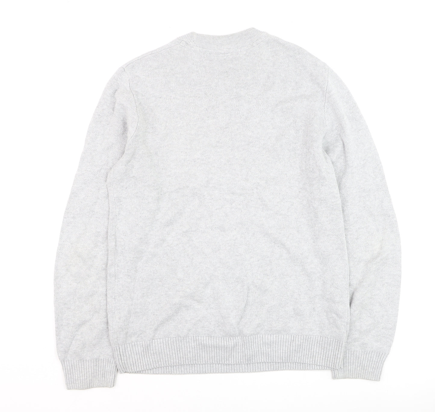 Reserved Men's Grey Cotton Knit Crew Neck Jumper Size M